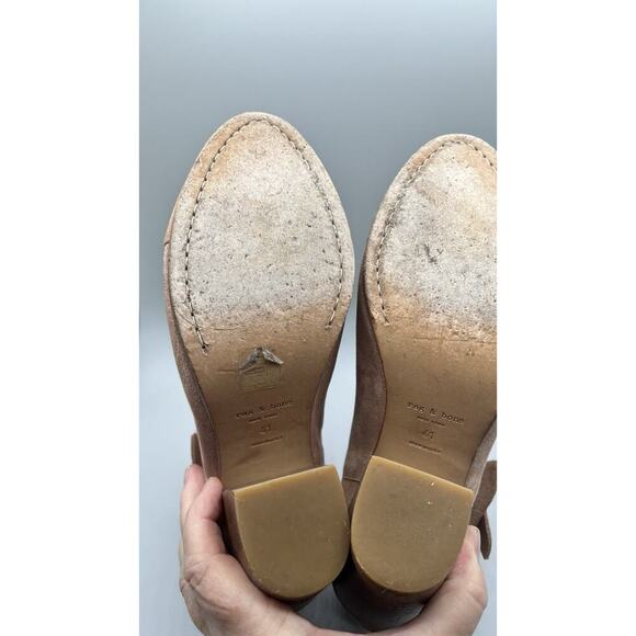 Rag & Bone Harrow Dusty Pink Suede Block Heel Ankle Booties Womens 38 US 8 - Picture 10 of 13